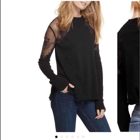 FREE PEOPLE* Lace Top - Picture 2 of 6